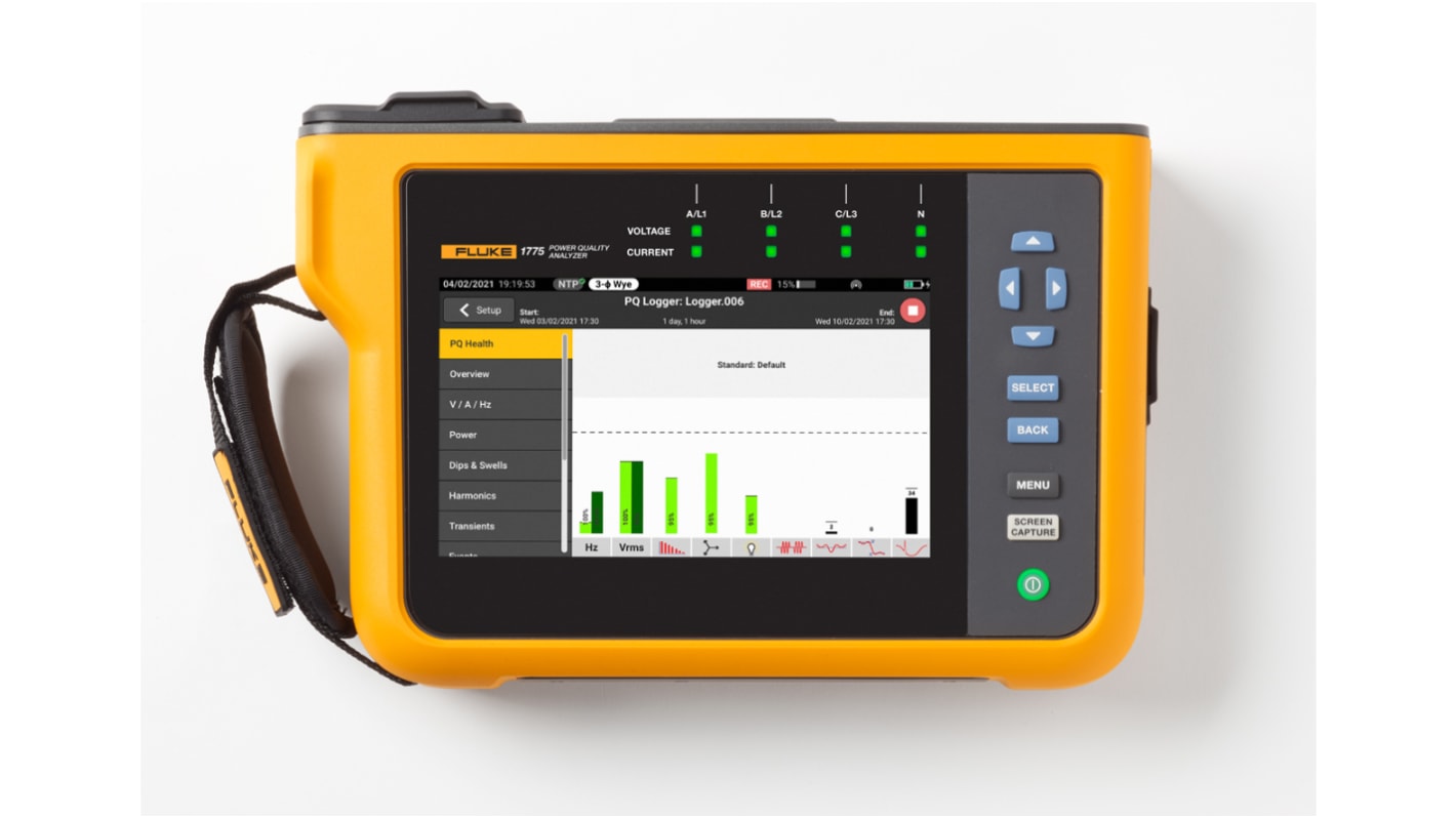 Fluke 1775/BASIC, 3-Phasen Netzqualitätsanalysator 1500mW, 1000V dc / 6000A, DKD/DAkkS-kalibriert