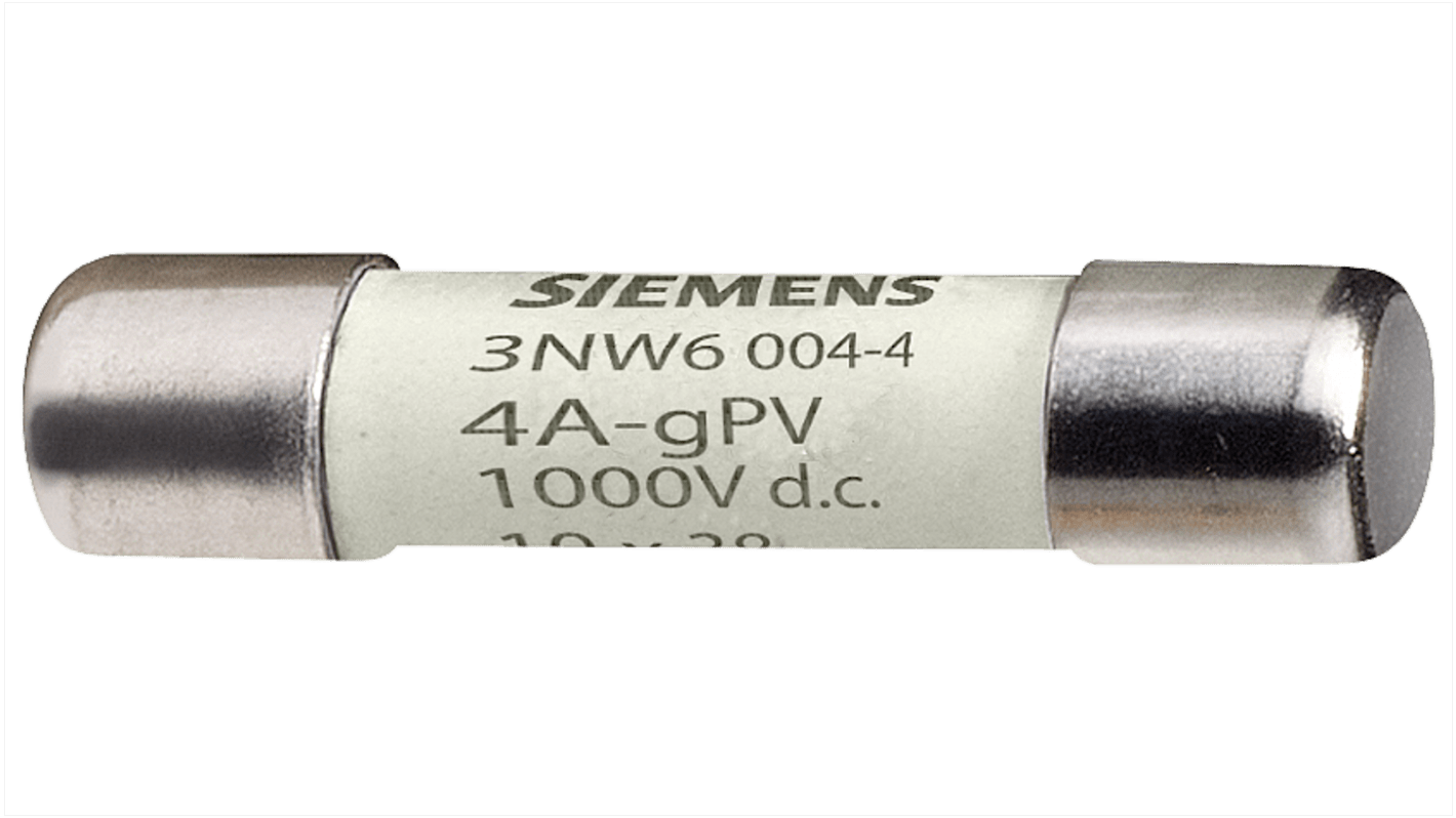 3NW60044 Siemens 4A Cartridge Fuse, 10 x 38mm RS