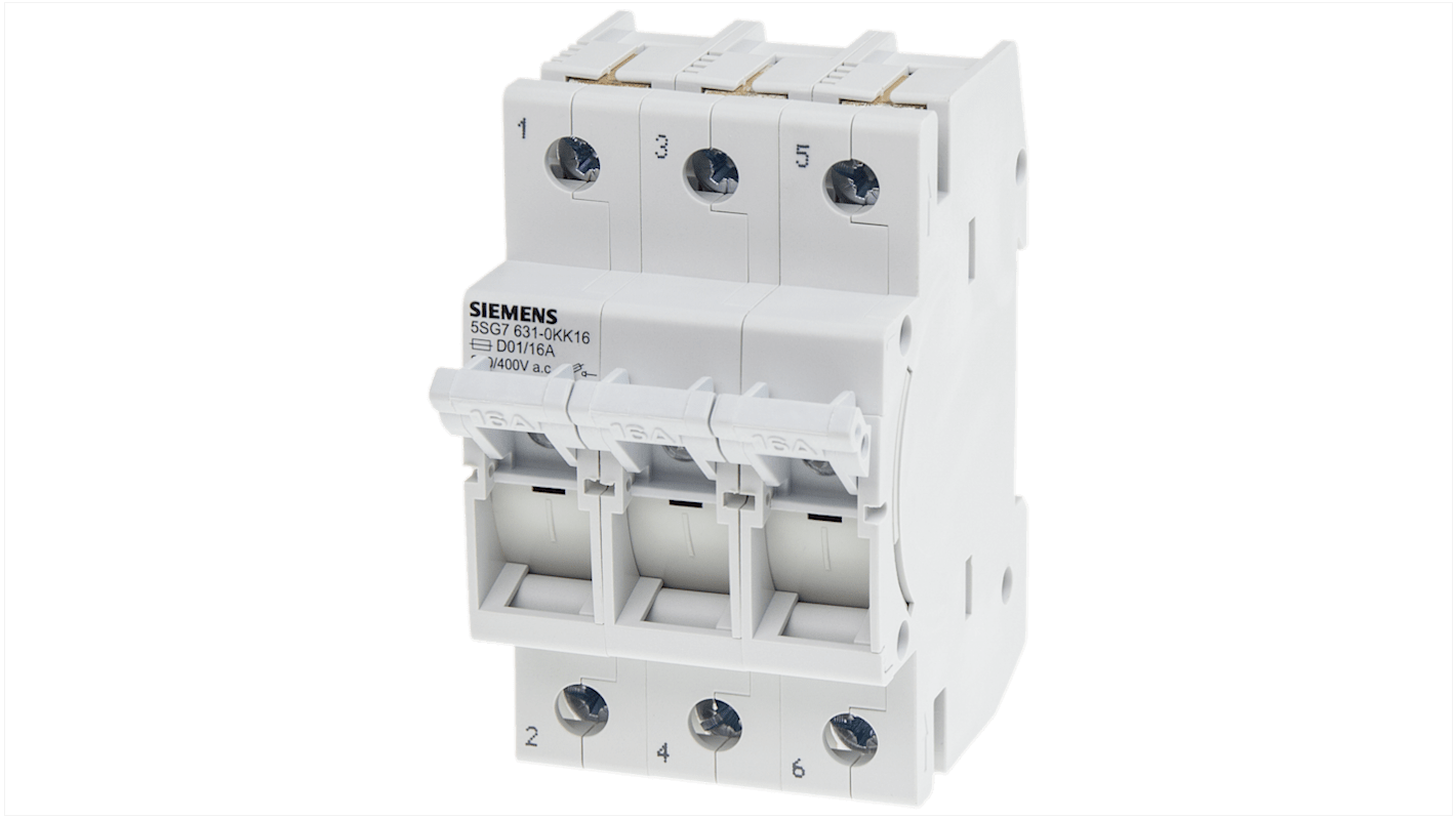 Sezionatore portafusibili Siemens 5SG7631-0KK10, corrente max 10A Integrato, 3, fusibile D01 MINIZED 5SG