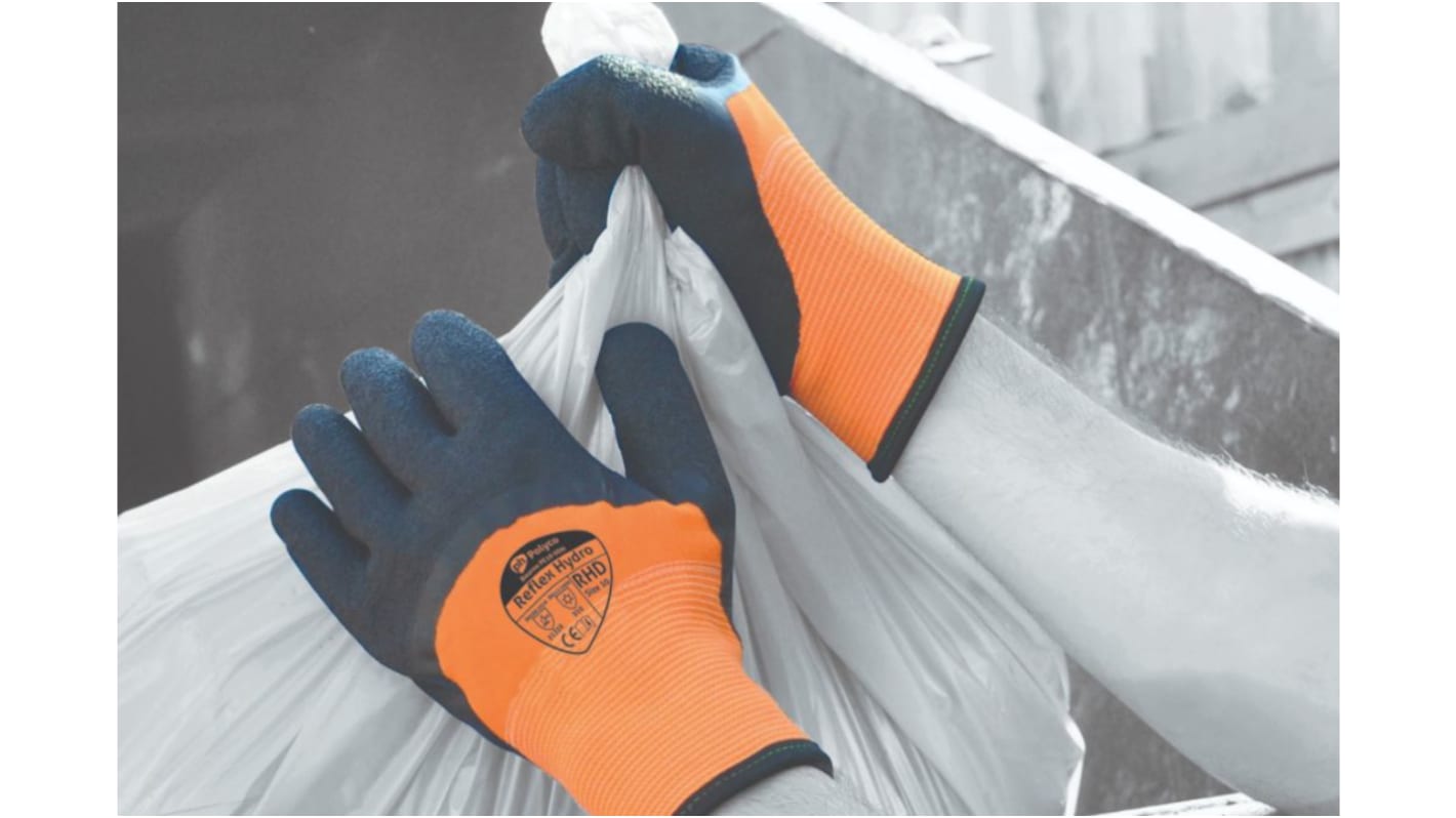 BM Polyco Orange Latex Work Gloves, Latex Coating