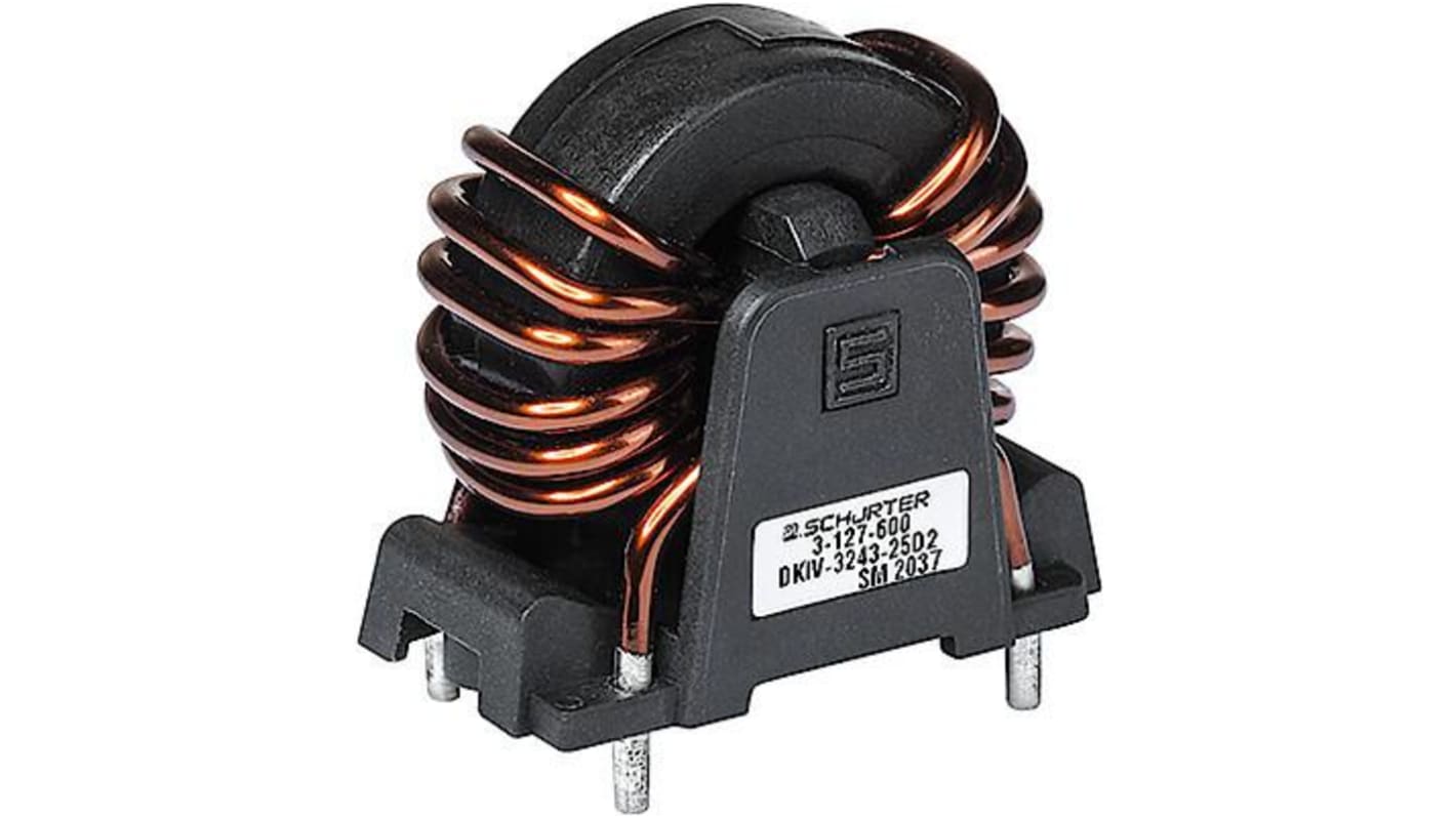 Inductance à mode commun série DKIV-1 Schurter 1 mH, 10mΩ