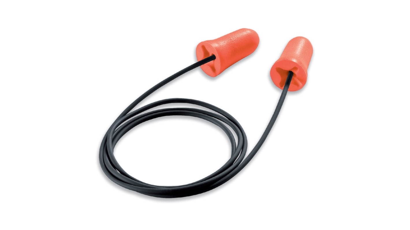 Tapones desechables Naranja con cable Uvex CF-CD, atenuación SNR 22dB, 100Par pares