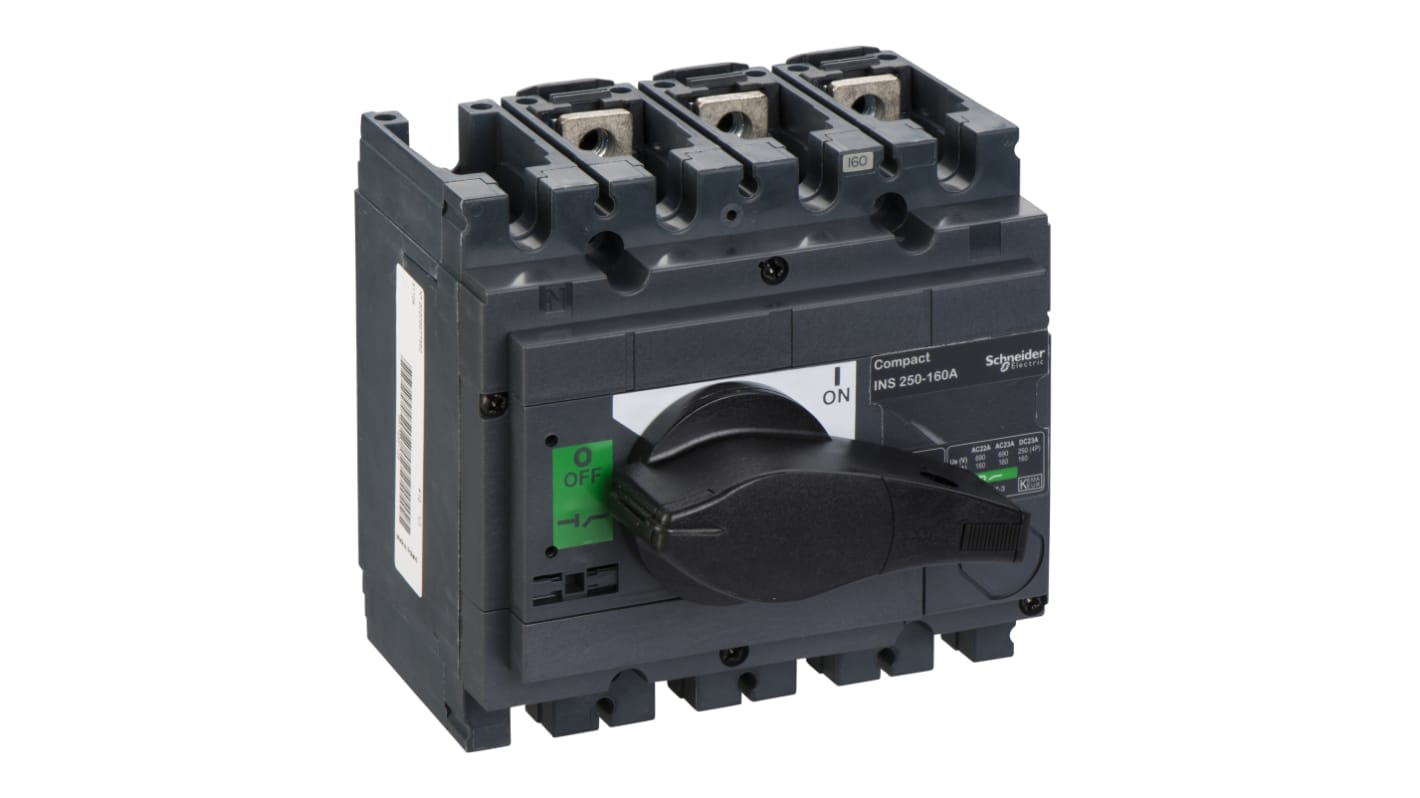 Schneider Electric 3P Pole Switch Disconnector - 200A Maximum Current, 90kW Power Rating, IP40