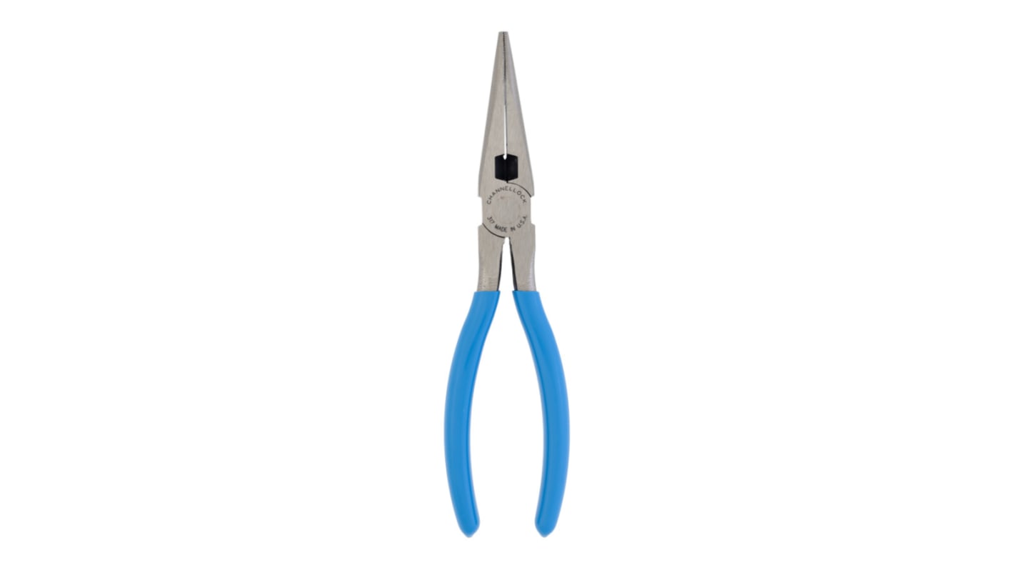 Channellock Long Nose Pliers, 203 mm Overall, Straight Tip, 63mm Jaw