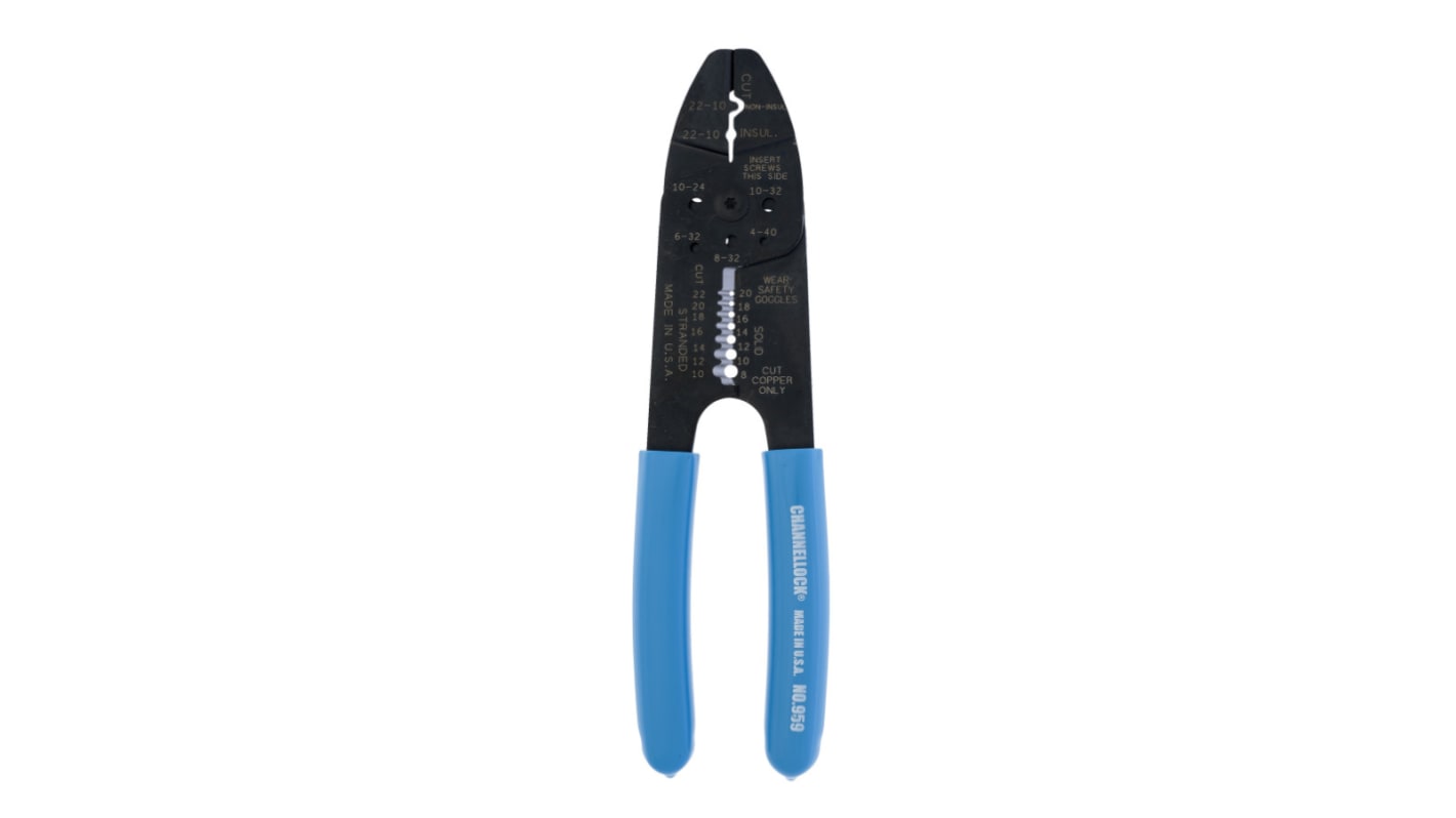 Channellock Wire Stripper, 0.8mm Min, 10AWG Max, 210 mm Overall