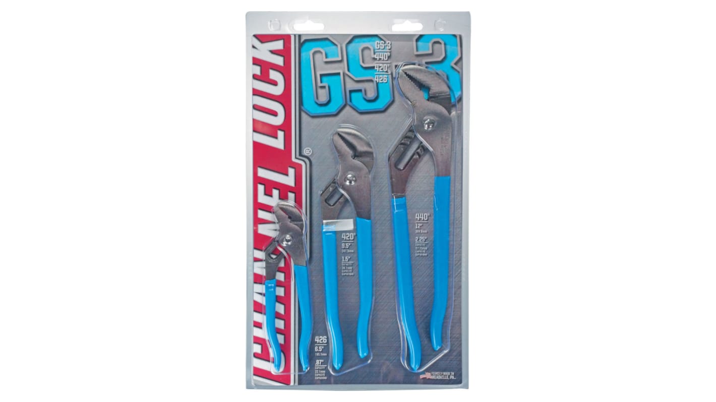 Channellock 3-Piece Plier Set, 165 mm, 241 mm, 304 mm Overall