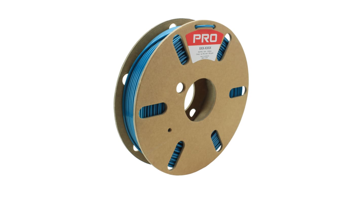 Filament pour imprimante 3D RS PRO, PET, Ø 2.85mm, Bleu, 500g, FDM