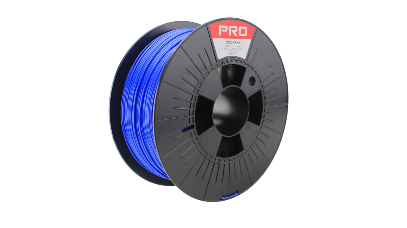 RS PRO Robustes PLA 3D-Drucker Filament zur Verwendung mit Gängige Desktop-3D-Drucker, Blau, 1.75mm, FDM, 1kg