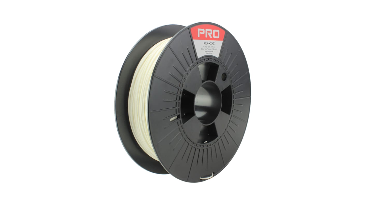 RS PRO Robustes PLA 3D-Drucker Filament zur Verwendung mit Gängige Desktop-3D-Drucker, Weiß, 1.75mm, FDM, 500g