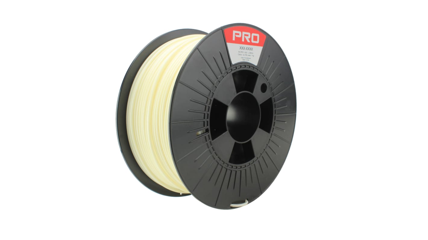 RS PRO 2.85mm Natural Tough PLA 3D Printer Filament, 1kg