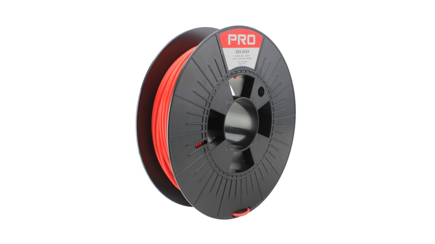 RS PRO Vörös 2.85mm Ø 3D-s nyomtatószál, 500g Erős PLA