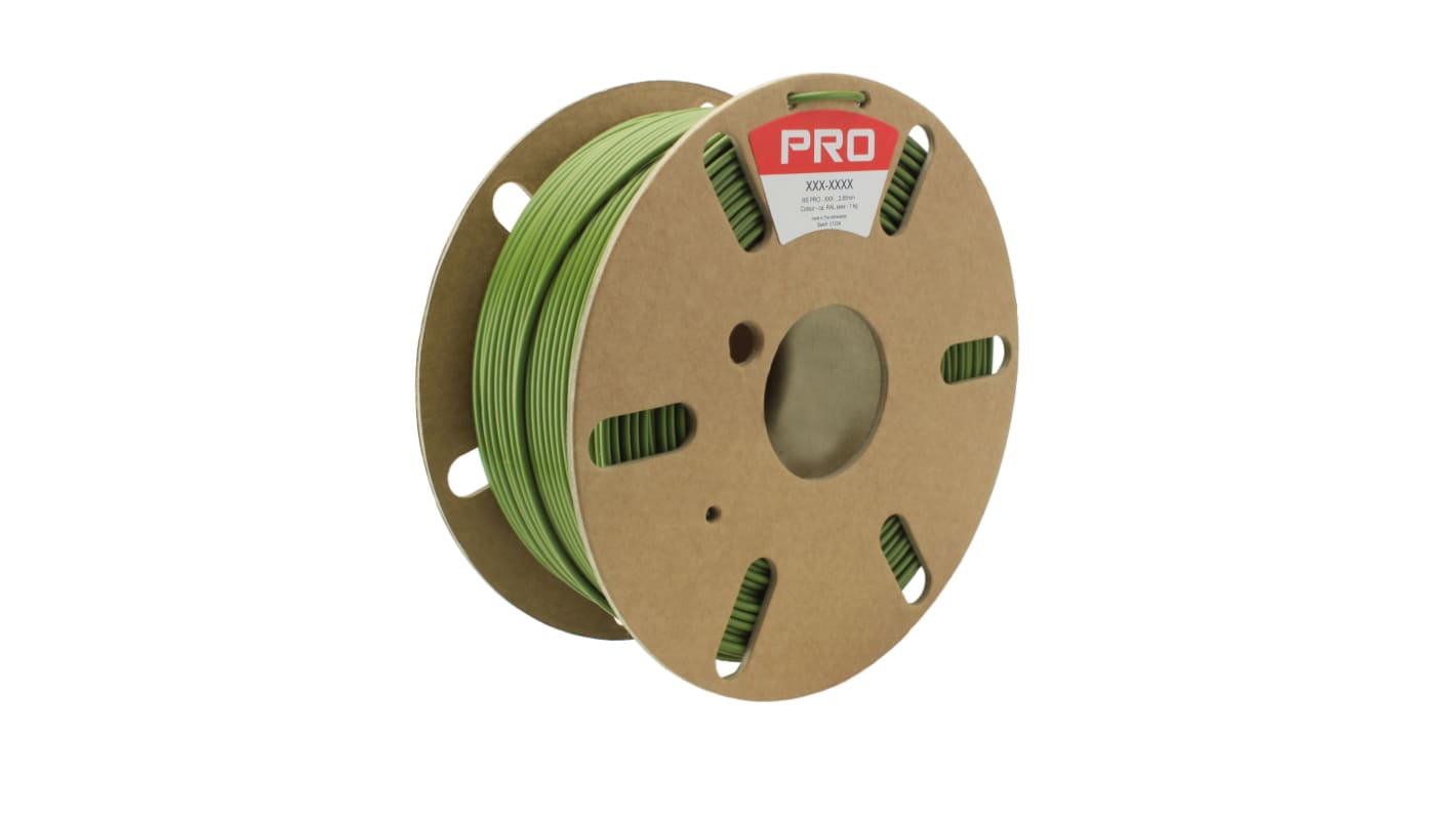 RS PRO 2.85mm Green Recycled PLA 3D Printer Filament, 1kg