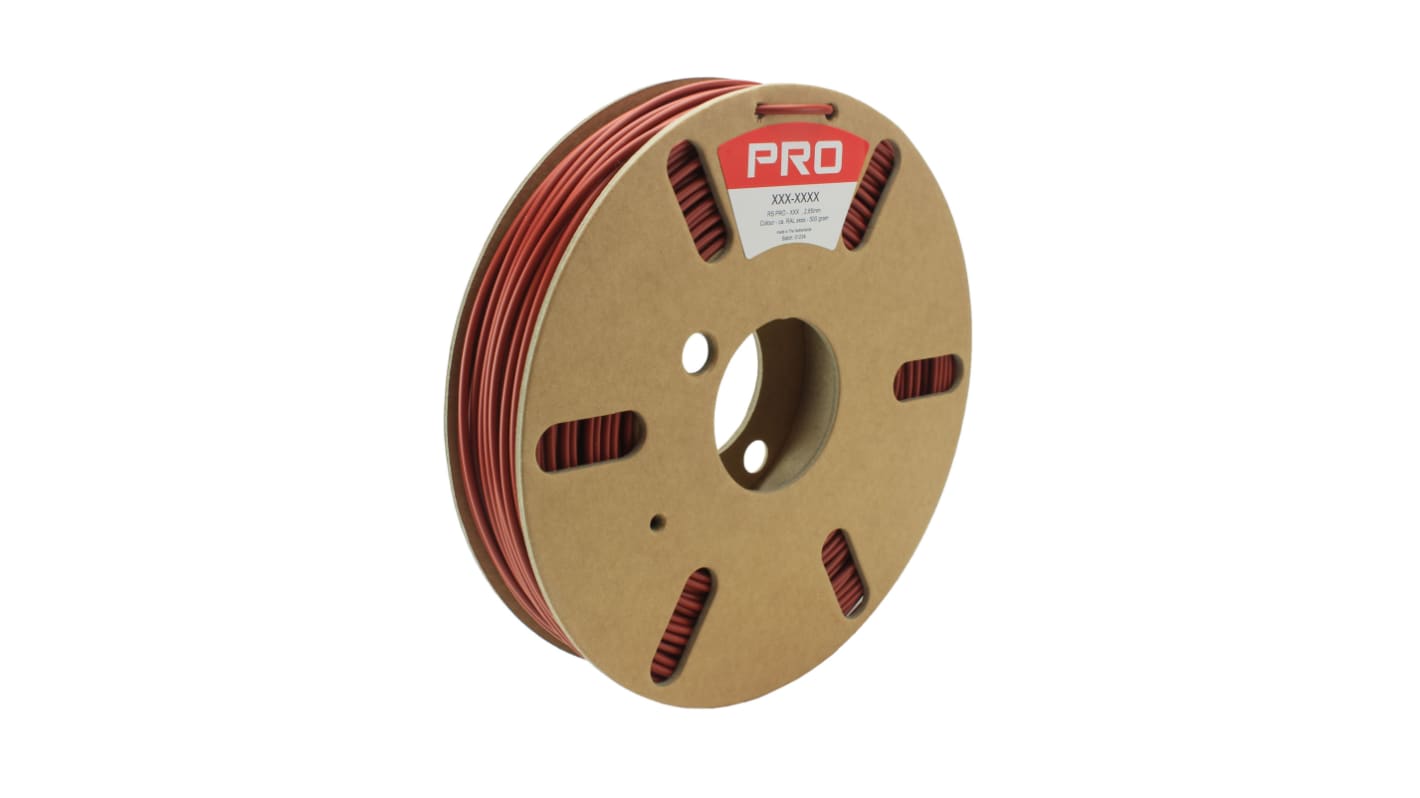 RS PRO Vörös 2.85mm Ø 3D-s nyomtatószál, 500g Újrahasznosított PLA