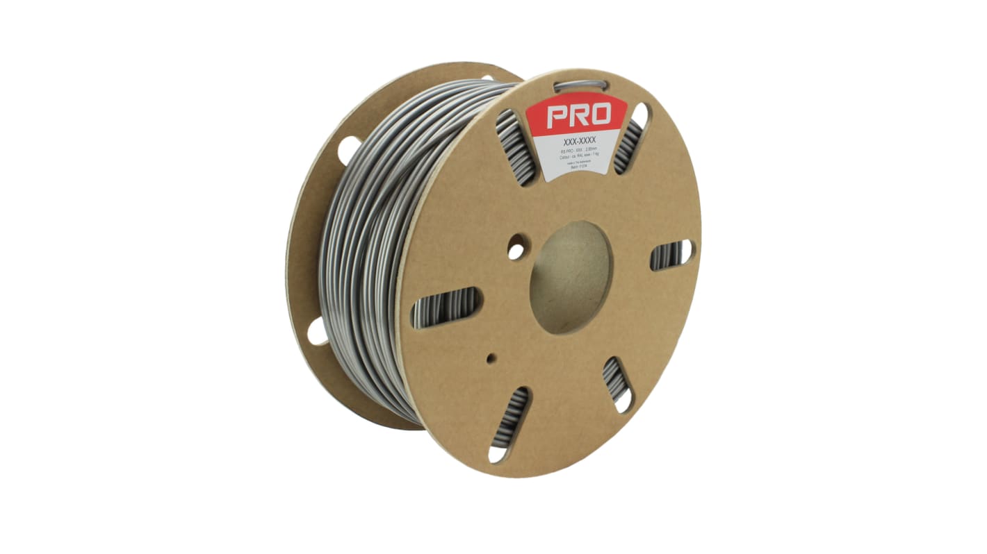 RS PRO 2.85mm Silver Recycled PLA 3D Printer Filament, 1kg