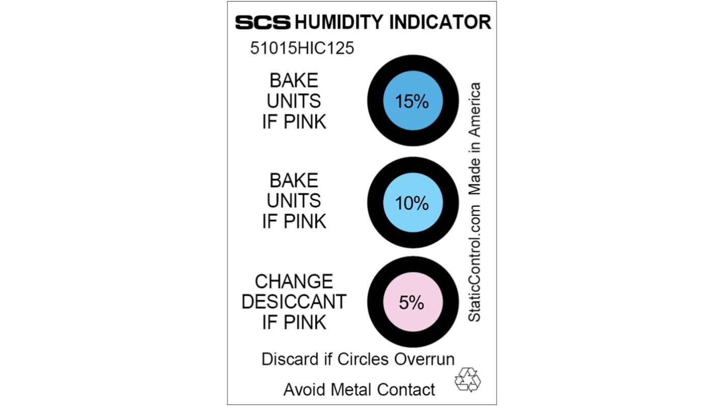 Étiquette de sécurité, "Humidity Indicator"