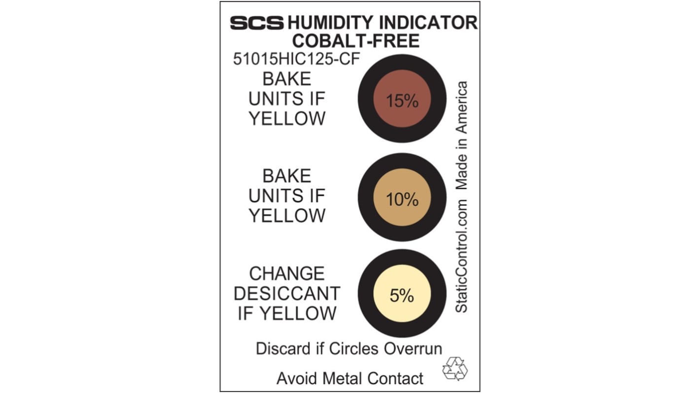 SCS Safety Labels, Humidity Indicator-Text 75 mm x 50mm