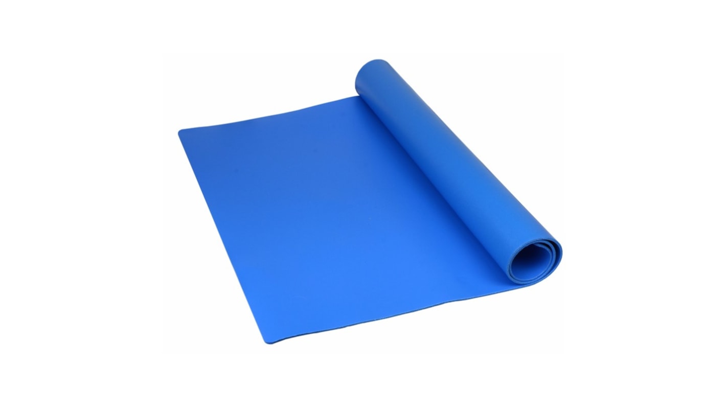 Antistatická rohož, Modrá, Pracovní povrch, délka: 15.2m, šířka: 900mm x 3.5mm