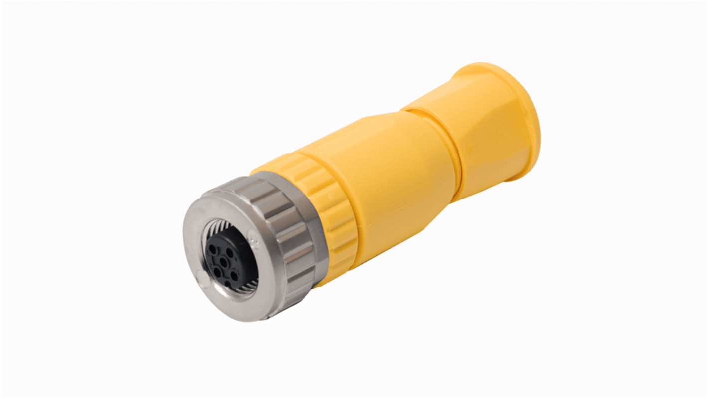 Conector circular Turck hembra de 5 vías, montaje aéreo