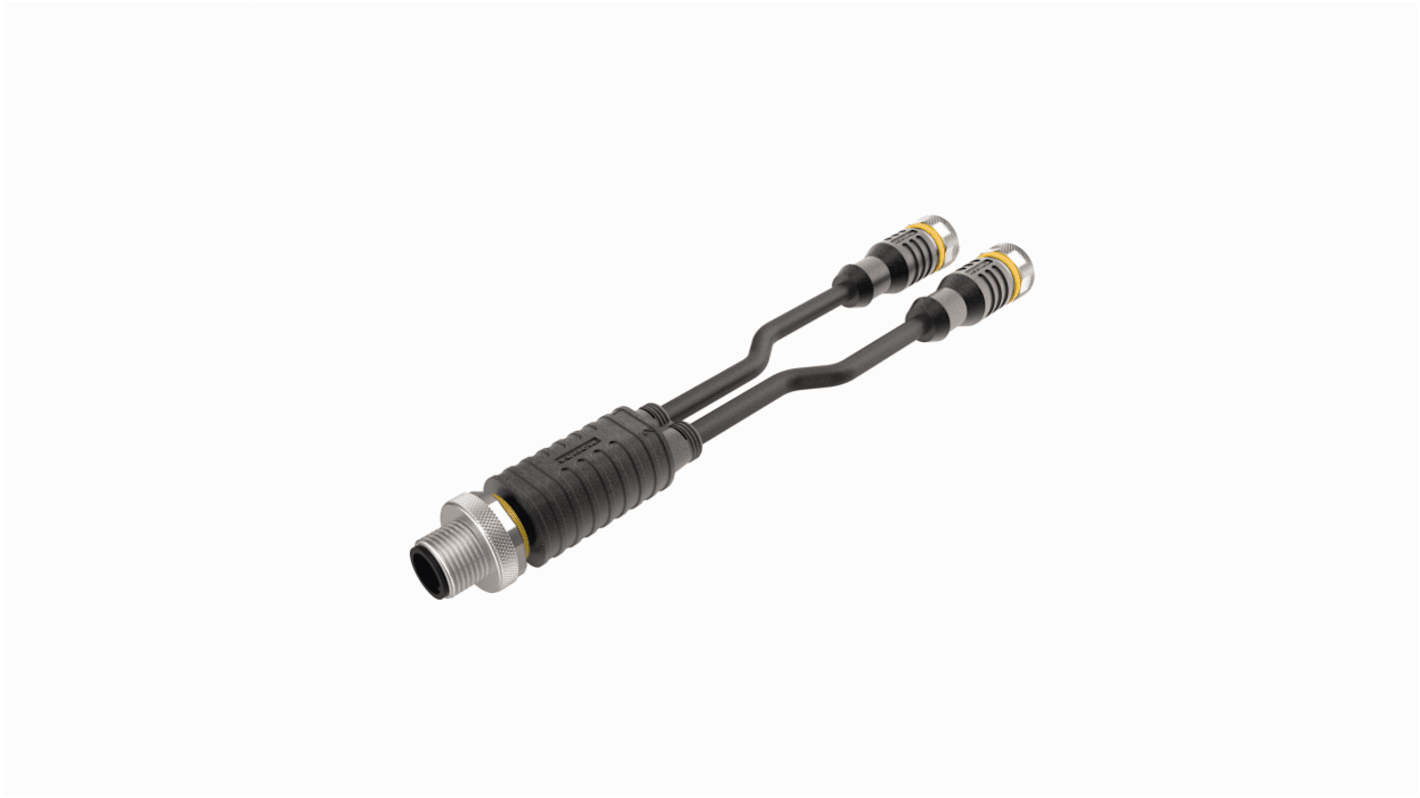 Turck Straight Male 4 way M12 to Female M12 x 2 Sensor Actuator Cable, 1m