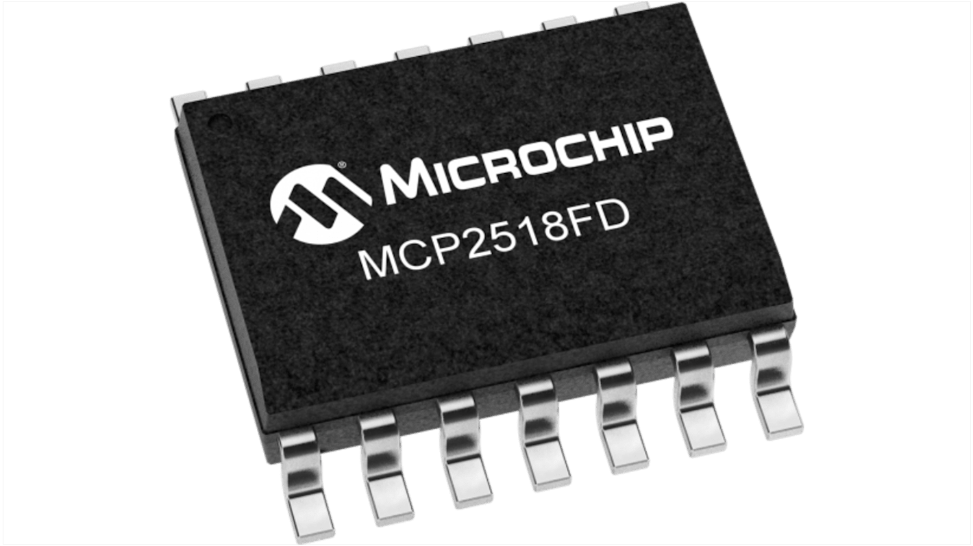 Contrôleur CAN, MCP2518FDT-H/SL, 8Mbps CAN 2.0B, CAN FD, Veille, SOIC14, 14 broches