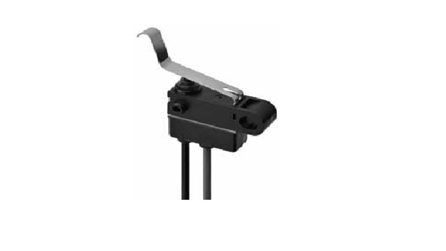 Omron Long Leaf Lever Subminiature Micro Switch, Wire Lead Terminal, 0.1 A At 125Vdc VA, SPST, IP67