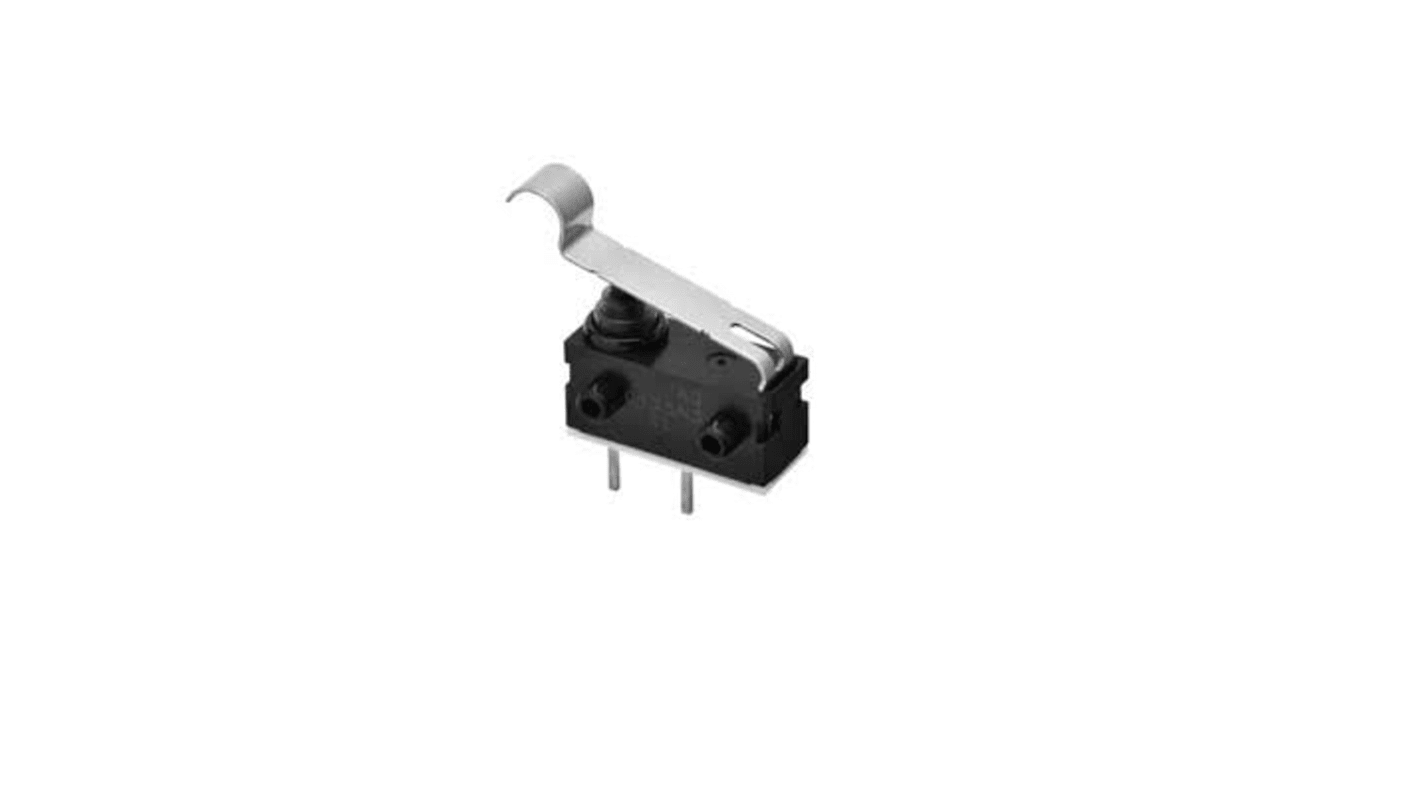 Omron Subminiatur-Mikroschalter Rollenhebel simuliert-Betätiger Drahtanschluss, 0,1 A bei 125 V dc VA, SPST IP 67