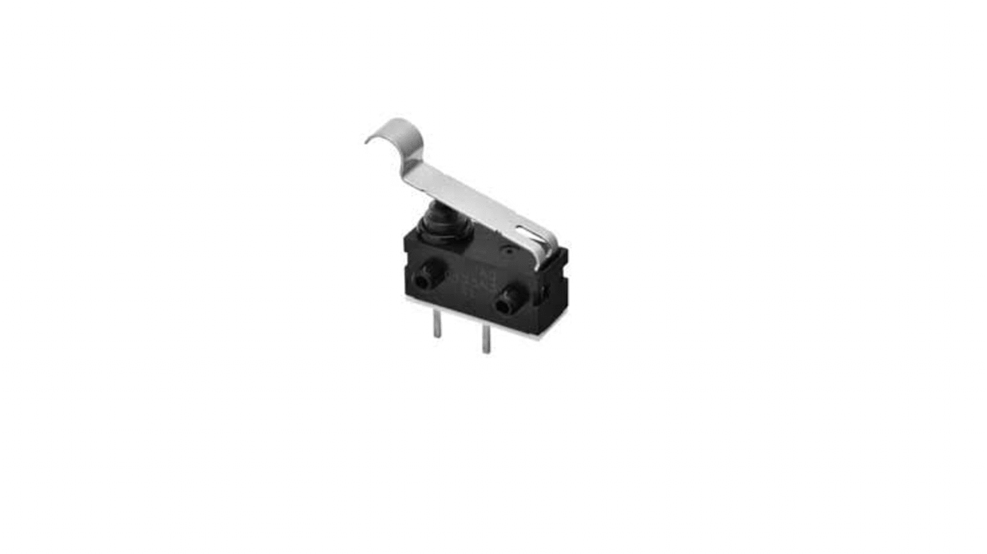 Omron Leaf Lever Subminiature Micro Switch, PCB Straight Terminal, SPST, IP67