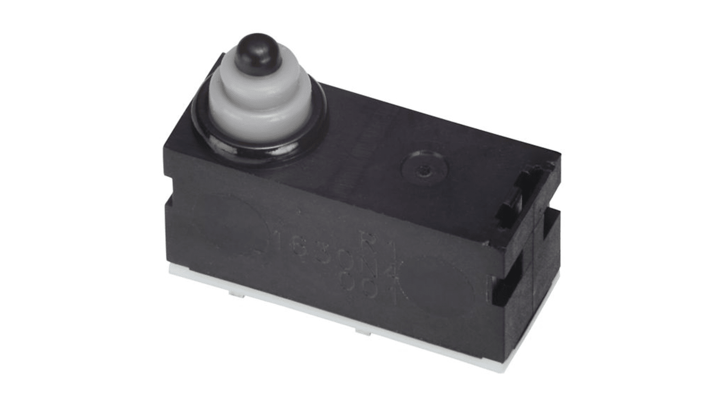 Omron Pin Plunger Subminiature Micro Switch, Right Angle Terminal, SPST, IP67