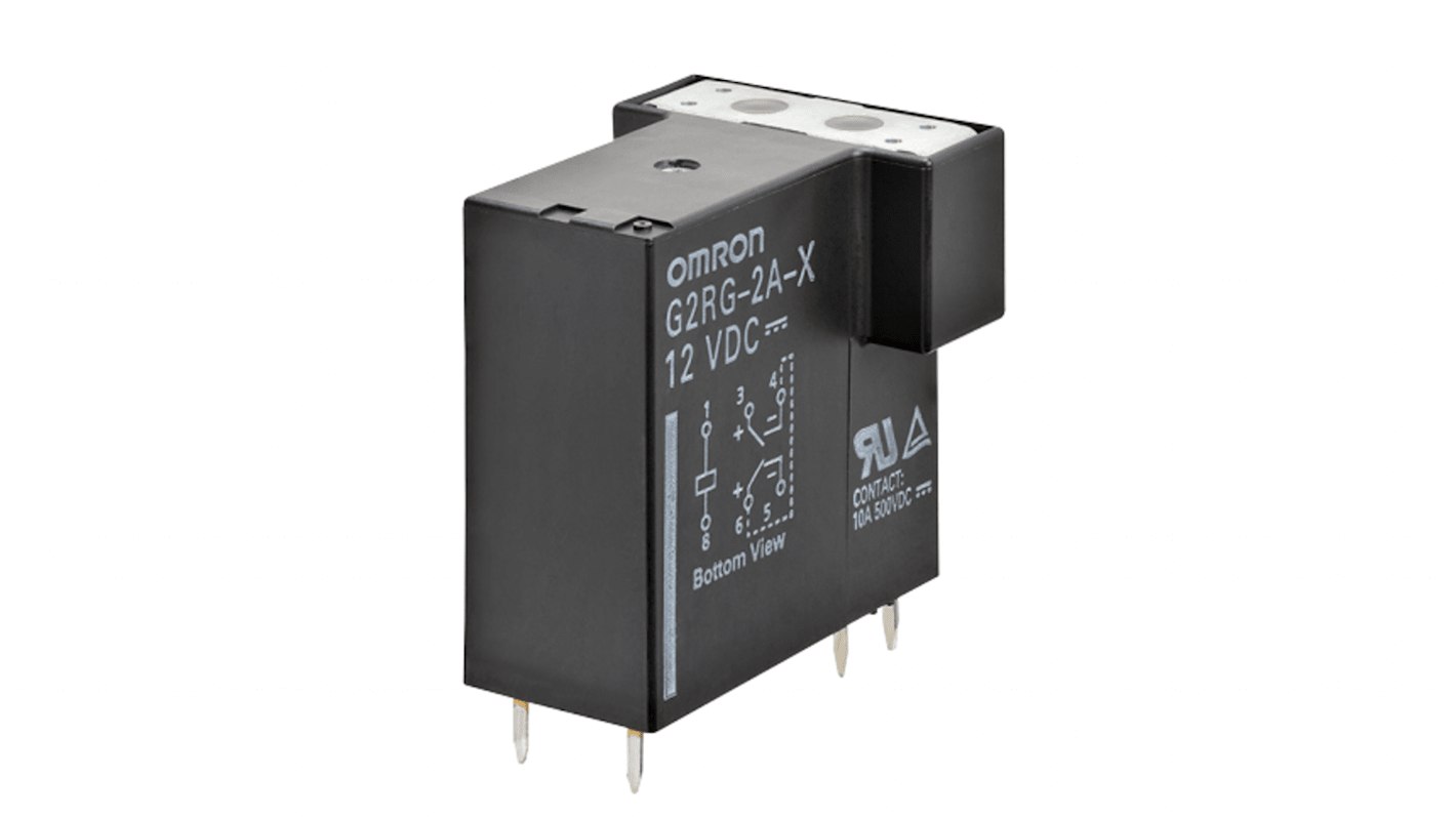 Omron PCB Mount Non-Latching Relay, 12V dc Coil, 10A Switching Current, DPST