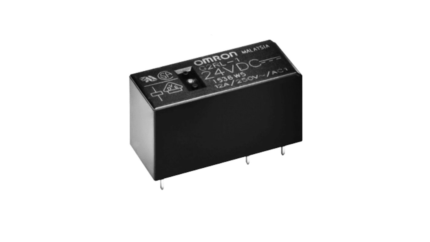 Omron PCB Mount Non-Latching Relay, 12V dc Coil, 12A Switching Current, SPDT