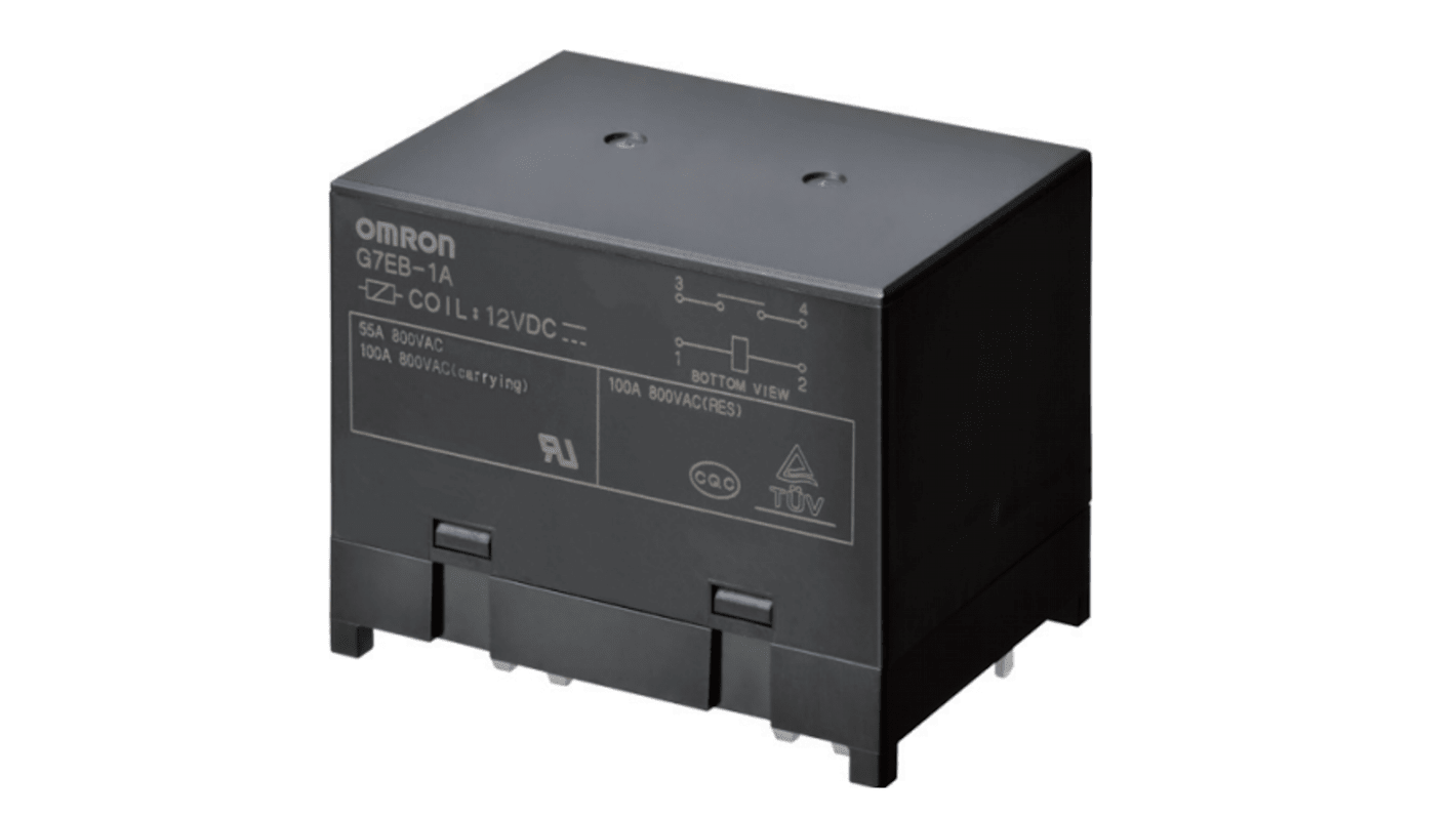 Omron PCB Mount Non-Latching Relay, 24V dc Coil, 100A Switching Current, SPST