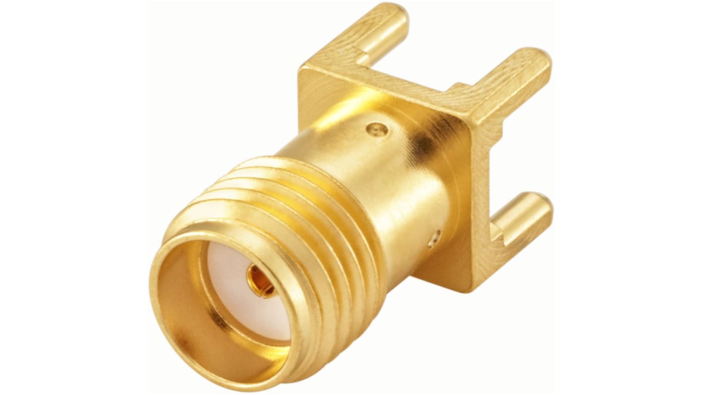 Rosenberger SMA Series, jack Surface Mount SMA Connector, 50Ω, Solder Termination, Straight Body