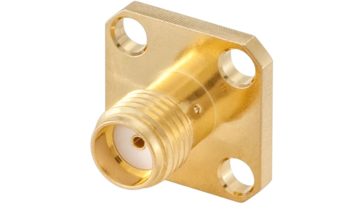 Conector SMA Rosenberger 32K486-500L5, Hembra, Recto, Impedancia 50Ω, Montaje en Panel, Terminación de Soldador, Oro