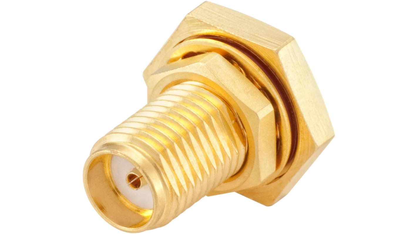 Conector SMA Rosenberger 32K601-271L5, Hembra, Recto, Impedancia 50Ω, Montaje en Panel, Terminación de Soldador, Sí, Oro