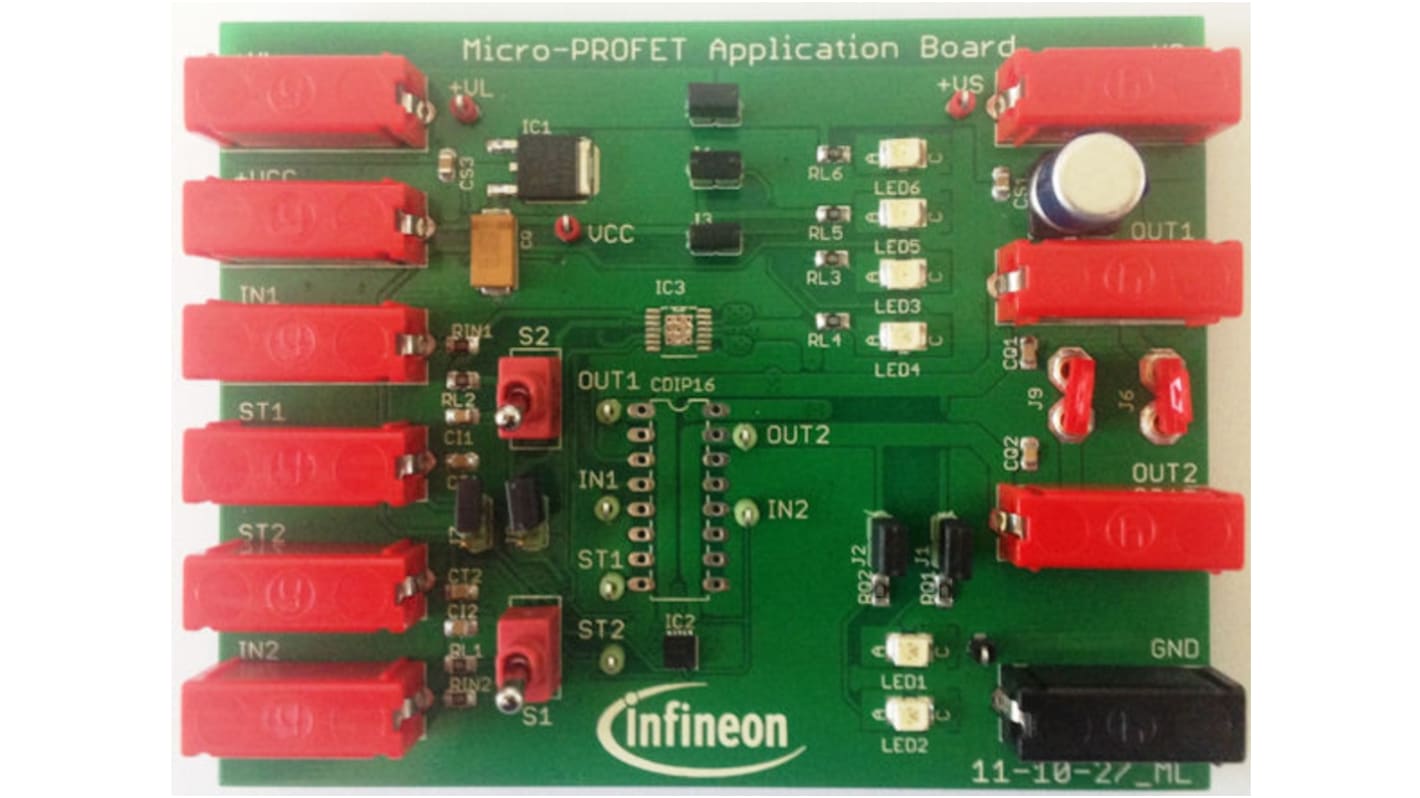 Infineon DEMOBOARD ITS42K5D Evaluation Board for ITS42k5D-LD-F for Automation, Data Processing, Industrial, Lighting,