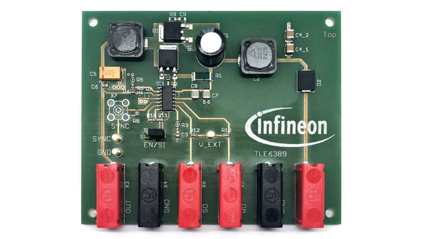 Vyhodnocovací deska, DEMOBOARD TLE6389-3G V50, Měnič DC/DC, Infineon