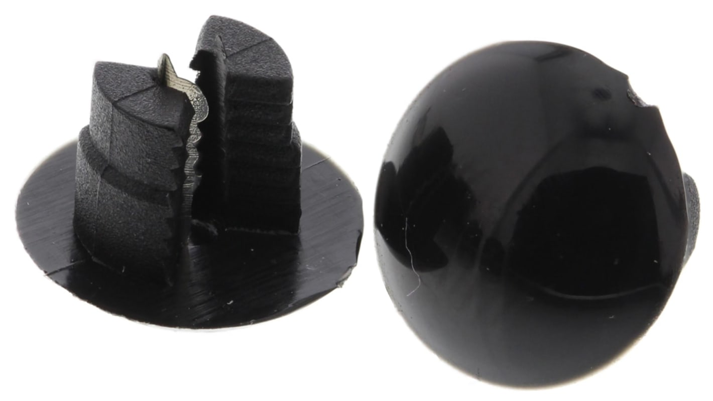 RS PRO Spreiz Niet, Ø 7mm x 5.6mm, Schwarz, Nylon, 7mm