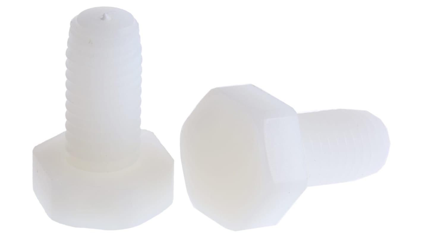 RS PRO Plain Nylon, Hex Bolt, M10 x 20mm RS