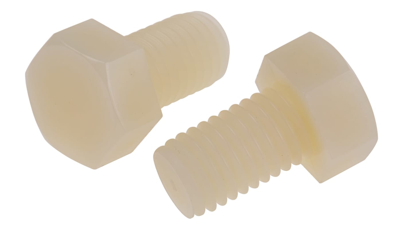 Plain Nylon, Hex Bolt, M12 x 20mm