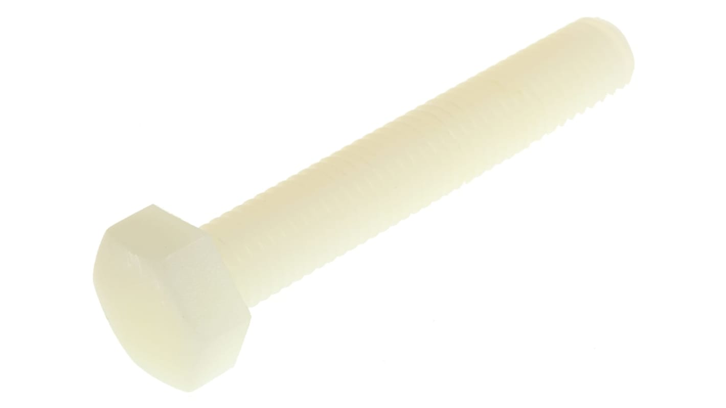 RS PRO Plain Nylon, Hex Bolt, M12 x 70mm