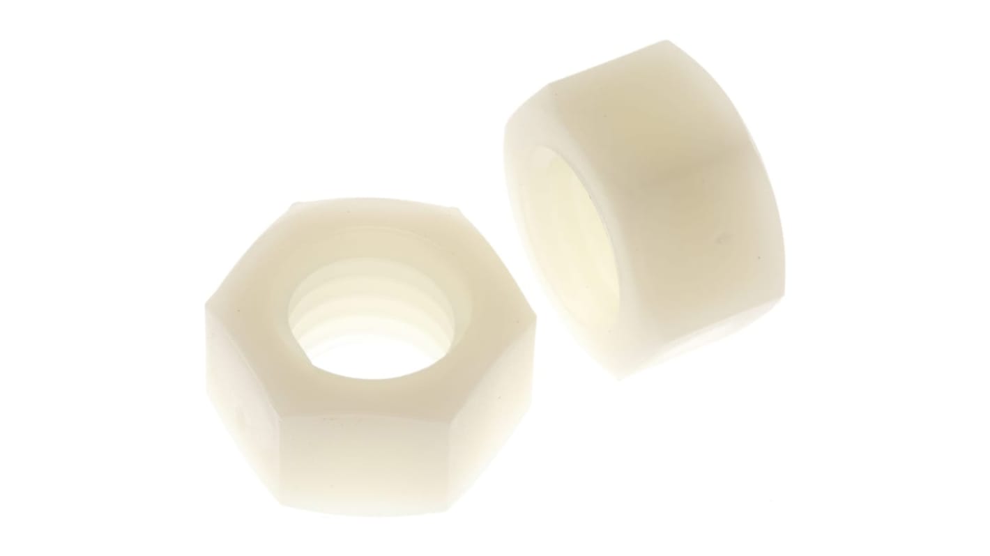 RS PRO, Plain Nylon Hex Nut, DIN 934, M12