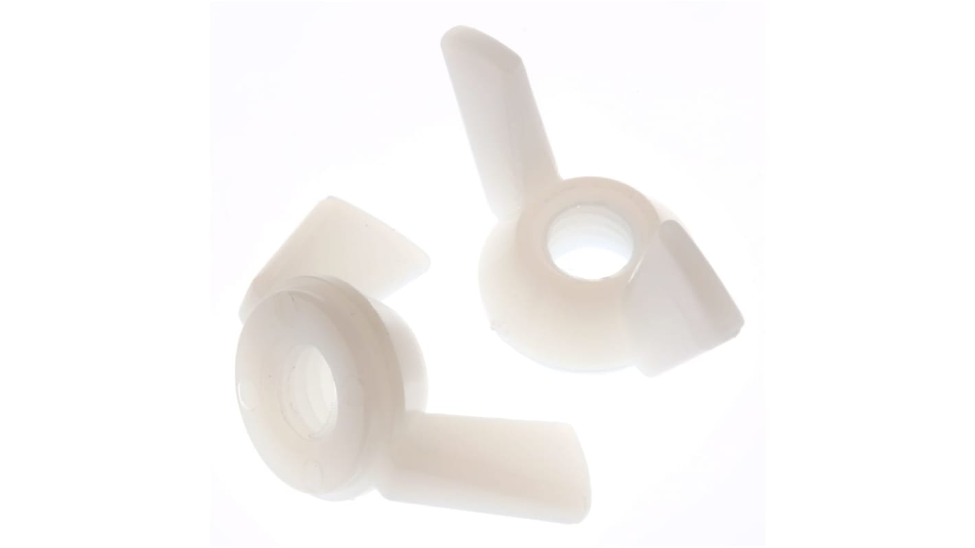 27.3mm Plain Nylon Wingnut, M6