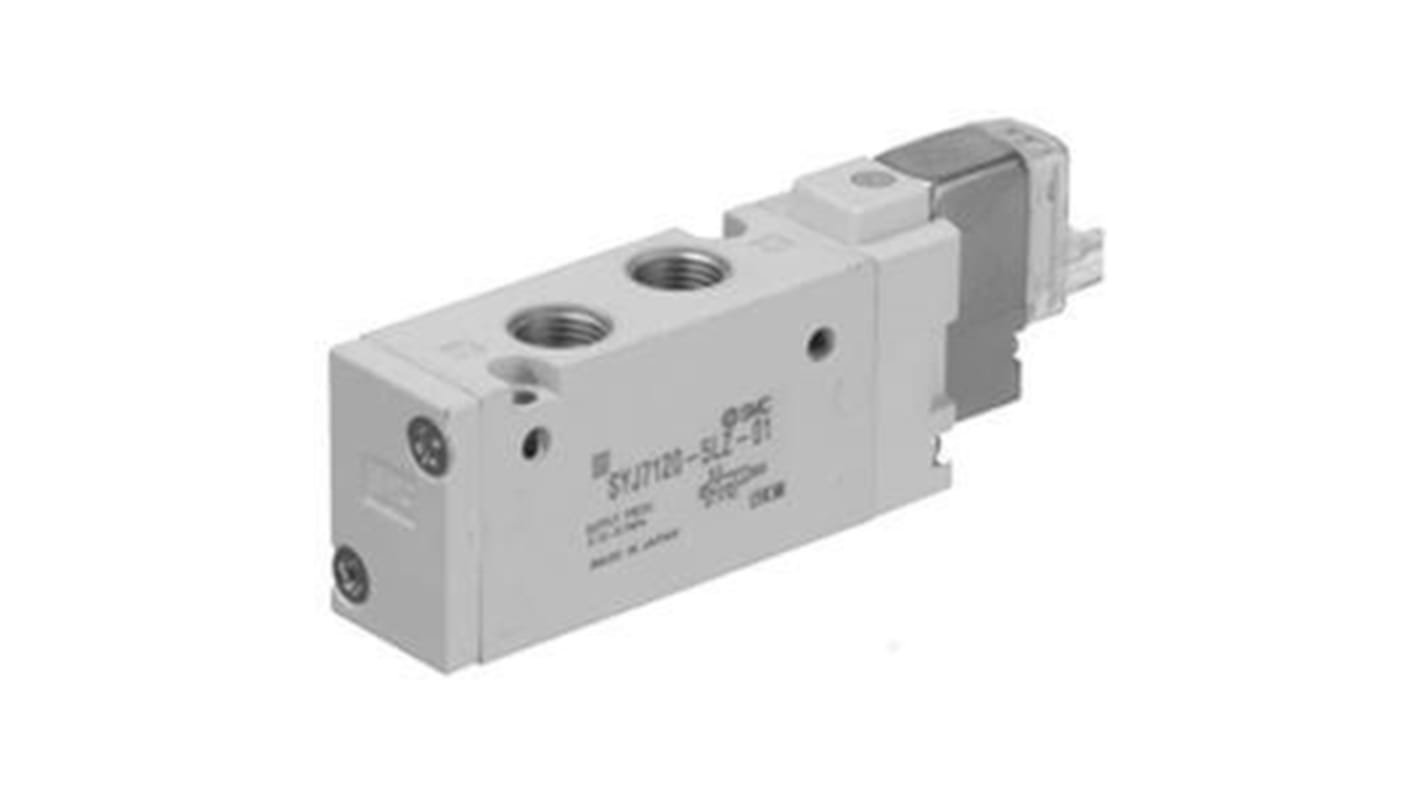 Válvula de solenoide SMC, Serie SYJ, Función 1, Solenoide, Montaje en base