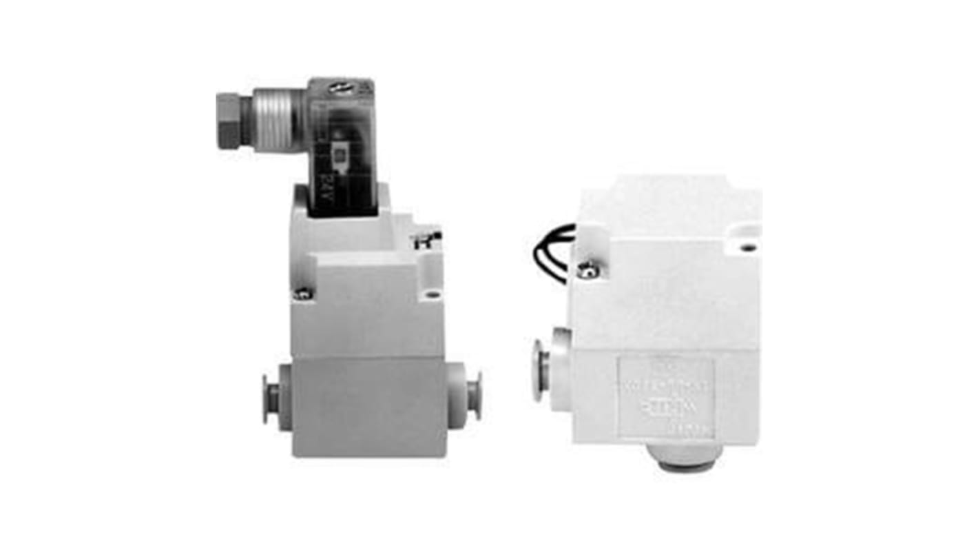 Válvula de solenoide SMC de 2 puertos, Directo, NC de 12 V dc