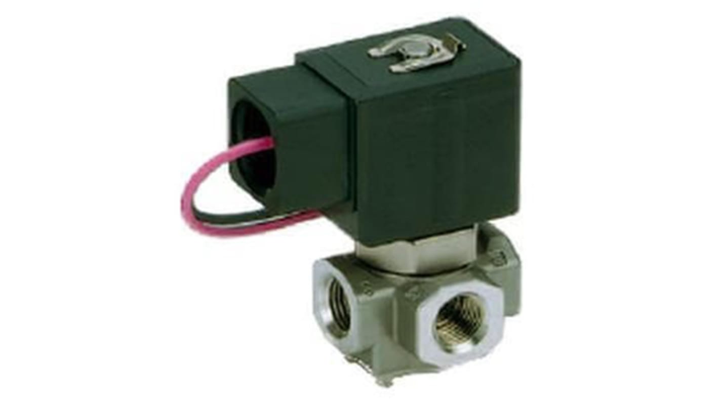 SMC Solenoid Valve VX3330-02F-5DO1, 3 port(s) , NC, 24 V dc, 1/4in