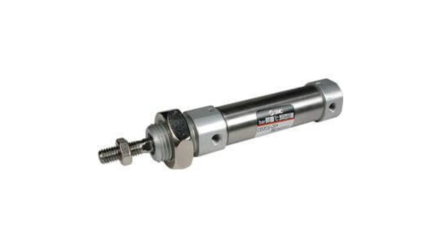 SMC Pneumatic Cylinder - 16mm Bore, 10mm Stroke, 55-CS1 Series, Double Acting