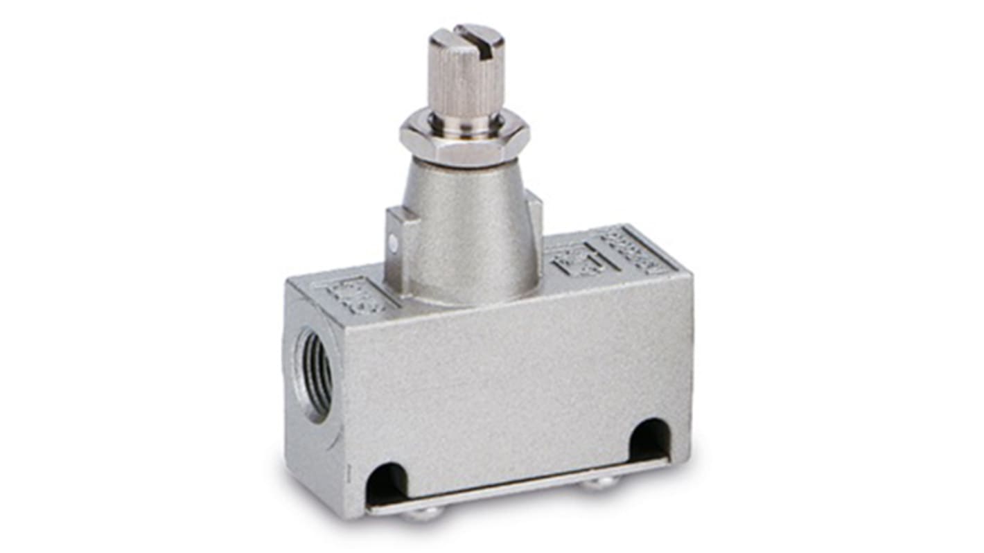 SMC AS Series Threaded Speed Controller, Rc 1/4 Inlet Port, 2mm Tube Inlet Port x Rc 1/4 Outlet Port x 2mm Tube Outlet