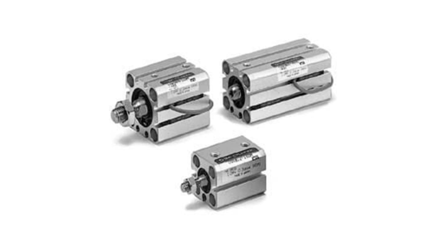 SMC Pneumatic Cylinder - 20mm Bore, 100mm Stroke, CQS Series, Double Acting