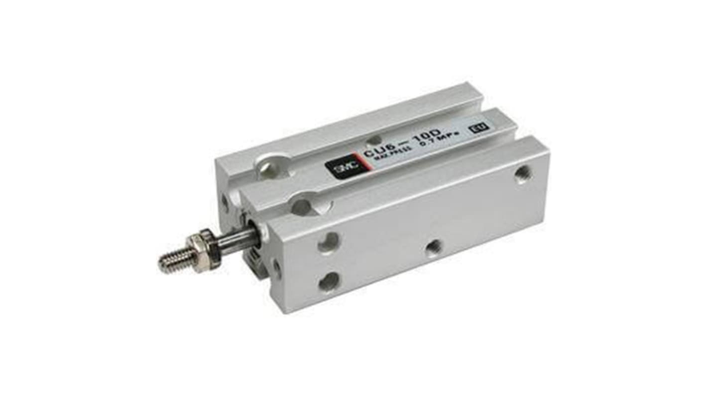 Vérin compact pneumatique SMC CU Double Action , alésage de 6mm, course de 20mm