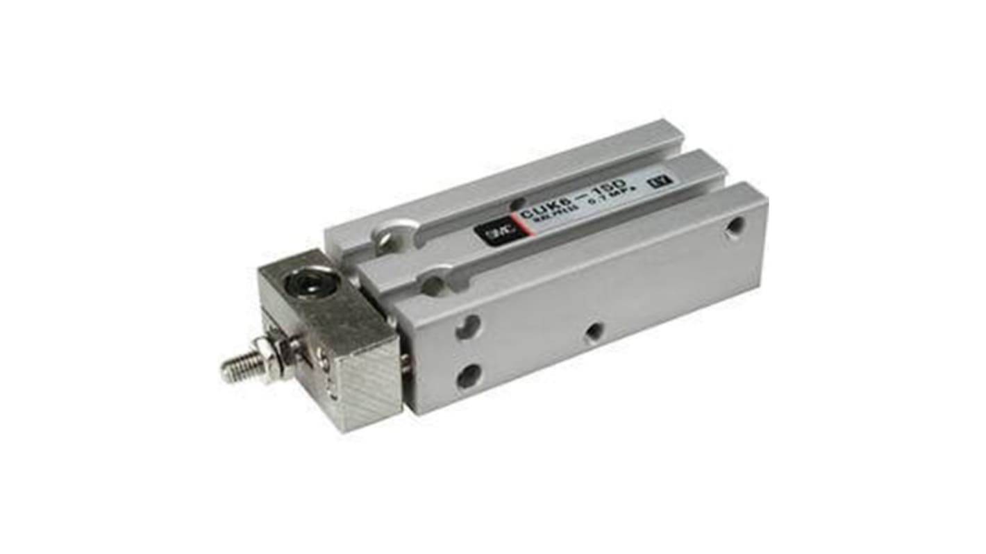 SMC Pneumatic Compact Cylinder - 6mm Bore, 15mm Stroke, CUK Series, Double Acting